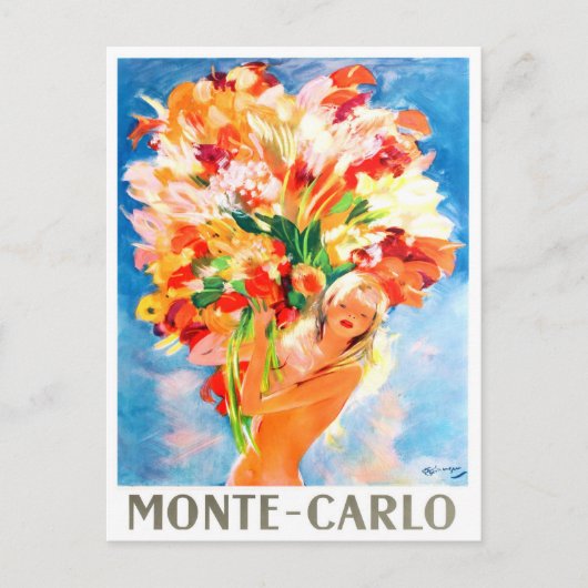 Monaco Monte Carlo France vintage Briefkaart (Voorkant)