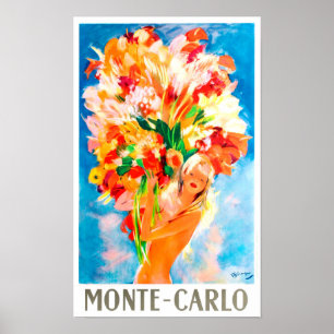 Monaco Monte Carlo France vintage Poster