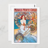 Monaco, Monte-Carlo, Mucha Briefkaart (Voorkant / Achterkant)