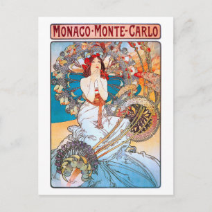 Monaco, Monte-Carlo, Mucha Briefkaart