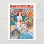 Monaco, Monte-Carlo, Mucha Briefkaart (Voorkant)