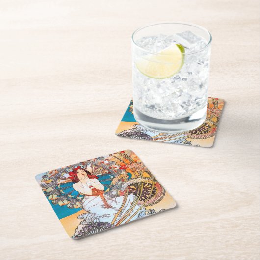 Monaco, Monte-Carlo, Mucha Kartonnen Onderzetters (Insitu)