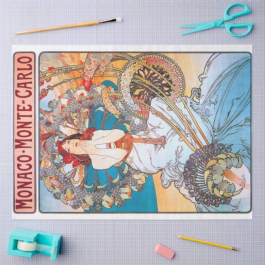 Monaco, Monte-Carlo, Mucha Tissuepapier (Craft)