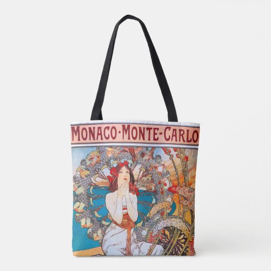 Monaco, Monte-Carlo, Mucha Tote Bag (Achterkant)