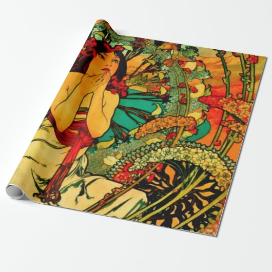 Monaco Monte Carlo Poster van Alphonse Mucha Cadeaupapier (Uitgerold)