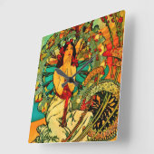 Monaco Monte Carlo Poster van Alphonse Mucha Vierkante Klok (Hoek)