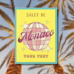 Monaco Monte Carlo Retro  geel Briefkaart