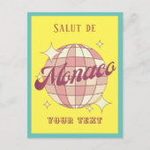 Monaco Monte Carlo Retro geel Briefkaart (Voorkant)