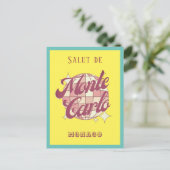 Monaco Monte Carlo Retro  geel Briefkaart (Staand voorkant)
