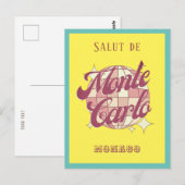 Monaco Monte Carlo Retro  geel Briefkaart (Voorkant / Achterkant)
