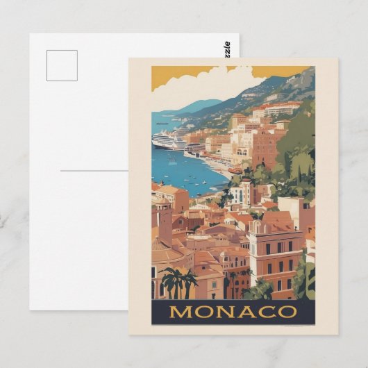  Monaco Monte Carlo Travel Briefkaart (Voorkant / Achterkant)
