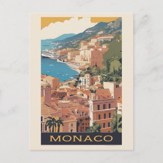  Monaco Monte Carlo Travel Briefkaart (Voorkant)