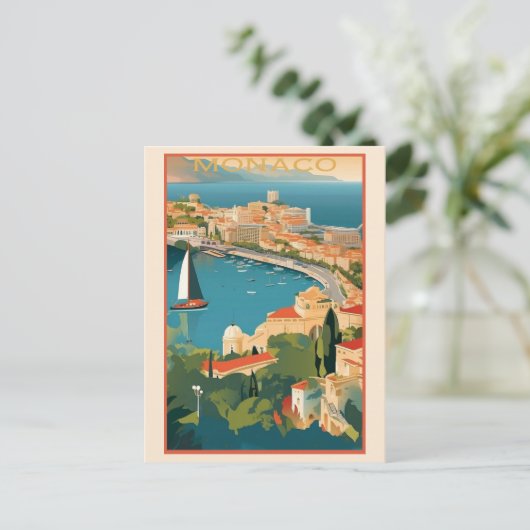  Monaco Monte Carlo Travel Briefkaart (Staand voorkant)