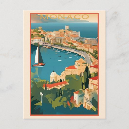 Monaco Monte Carlo Travel Briefkaart (Voorkant)