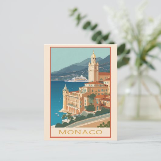  Monaco Monte Carlo Travel Briefkaart (Staand voorkant)