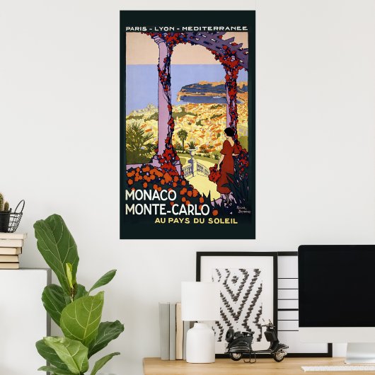  Monaco Monte Carlo Travel Poster (Thuiskantoor)