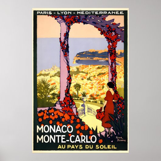 Monaco Monte-Carlo Vintage Reisposter Prints door (Voorkant)