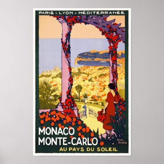 MONACO MONTE-CARLO VINTAGE TRAVEL POSTER (Voorkant)