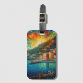 Monaco, Monte-Carlobaai in Van Gogh stijl Bagagelabel