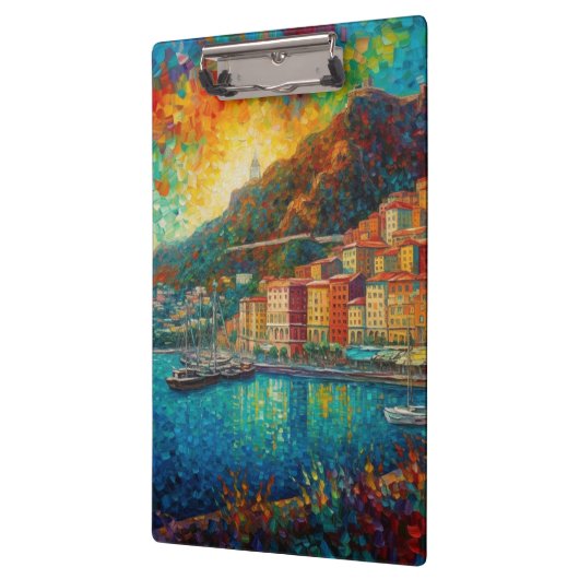 Monaco, Monte-Carlobaai in Van Gogh stijl Klembord (Links)