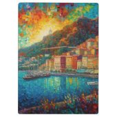 Monaco, Monte-Carlobaai in Van Gogh stijl Klembord (Achterkant)