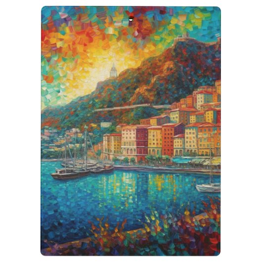 Monaco, Monte-Carlobaai in Van Gogh stijl Klembord (Achterkant)