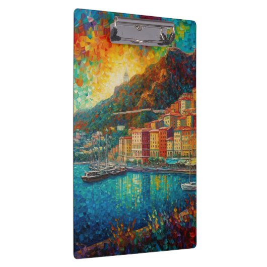 Monaco, Monte-Carlobaai in Van Gogh stijl Klembord (Rechts)