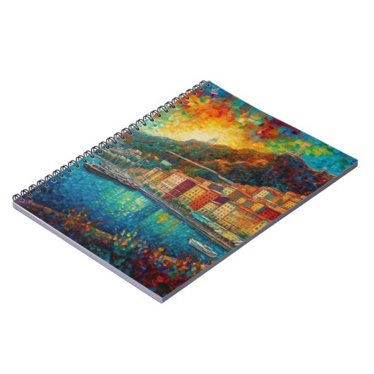 Monaco, Monte-Carlobaai in Van Gogh stijl Notitieboek (Linkerzijde)