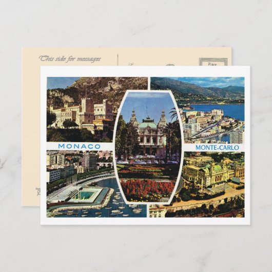 Monaco, Montecarlo Multiview Briefkaart (Voorkant / Achterkant)