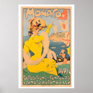 Monaco Motorboot tentoonstelling en wedstrijd Poster