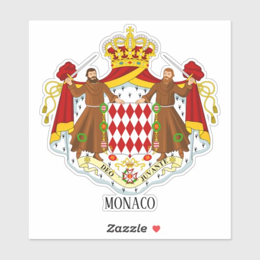 Monaco - nationaal wapenschild sticker (Vel)