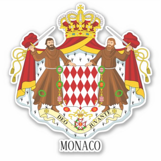 Monaco - nationaal wapenschild sticker (Voorkant)