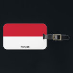 Monaco National Flag Patriotic Bagagelabel<br><div class="desc">Het Patriottisch Bagagelabel van de Monegaskische vlag met de Monegaskische vlag aan de ene kant van het label. Landnaam geschreven met het levendige lettertype is geïntegreerd in het ontwerp aan de onderkant. Tekst kan volledig worden aangepast met de functie "Aanpassen!". De andere kant van het label is gereserveerd voor uw...</div>