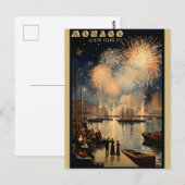Monaco New Years Eve Vuurwerk Reizen Briefkaart (Voorkant / Achterkant)