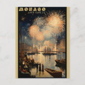  Monaco New Years Eve Vuurwerk Reizen Briefkaart (Voorkant)