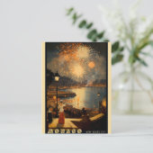 Monaco New Years Eve Vuurwerk Reizen Briefkaart (Staand voorkant)