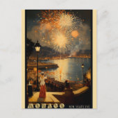  Monaco New Years Eve Vuurwerk Reizen Briefkaart (Voorkant)