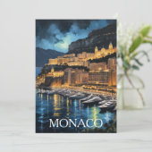 Monaco Nights Marina & Cityscape Schilderij Save The Date (Staand voorkant)