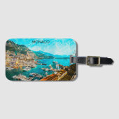 Monaco Olieverf Illustratie Reishaven Bagagelabel (Voorkant (horizontaal))