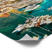 Monaco Olieverf Illustratie Reishaven Poster (Hoek)