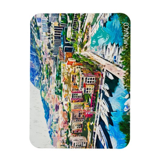 Monaco olieverf jachthaven magneet (Verticaal)