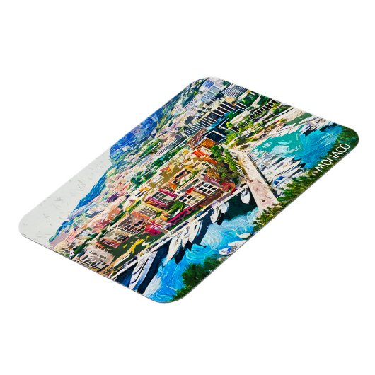 Monaco olieverf jachthaven magneet (Linkerzijde)