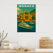 Monaco Oude Mediterrane Haven & Jacht Poster (Keuken)
