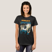 Monaco Oude Racerauto Blauwe Reis T-shirt (Voorkant volledig)