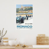 Monaco Poster Auto Racing Kunst Raceauto Print (Keuken)