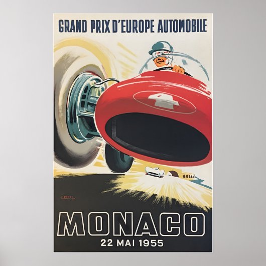 Monaco Poster Racerauto Kunst Grand Prix Schilderi (Voorkant)