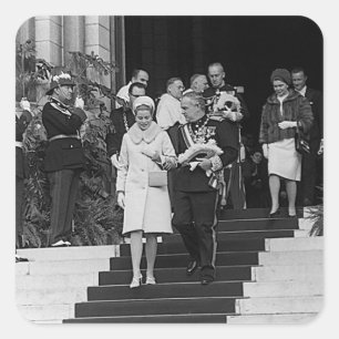 Monaco Prins Albert en Princess Grace Vierkante Sticker