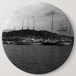 Monaco Prinsdom haven vintage 1970 Ronde Button 6,0 Cm