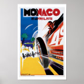 Monaco Race Vintage Art Print Poster (Voorkant)