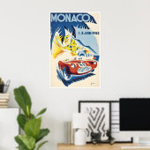 Monaco raceauto poster 1952 raceprint sportauto (Thuiskantoor)